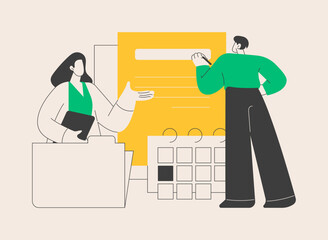 Sales contract terms abstract concept vector illustration.
