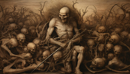 Master of skulls - obrazy, fototapety, plakaty