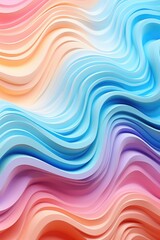 Fototapeta premium Colorfully pastel wavy 3D backgrounds
