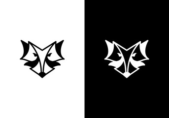 Wolf head logo using minimalist lines
