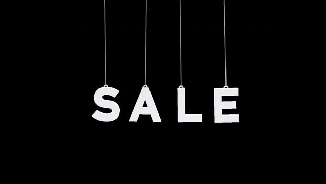 Swinging sale word loop transparent background. Concept business animation.