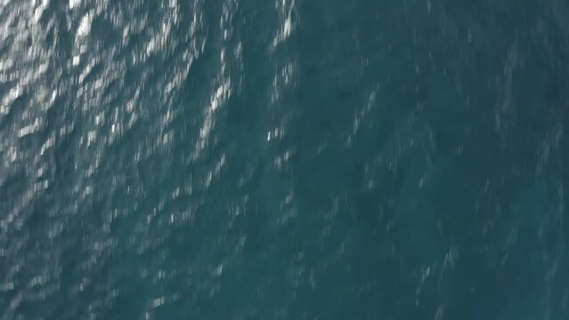Drone over deep blue water Maui Hawaii