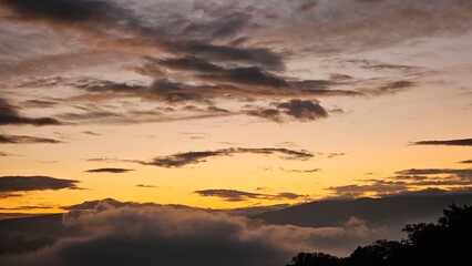 sunset over the mountains