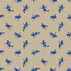 Equestrian dressage competition, seamless vector pattern