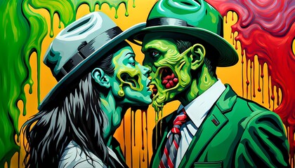 Zombies kissing