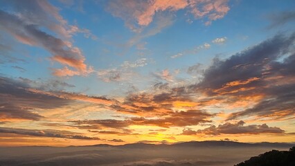 sunset in the mountains