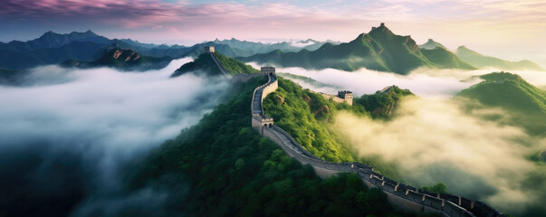 Beautifull landscape of Great Wall , China - 679373832