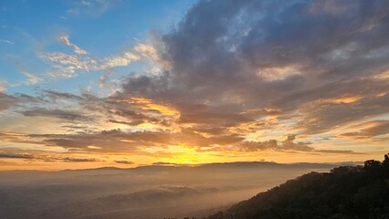 sunset over the mountains