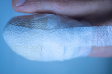 Foot big toe bandage injury