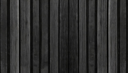 panorama of black wood fence texture and background seamless
