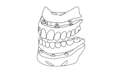 Turn. Denture. Jaw. One line © Anna