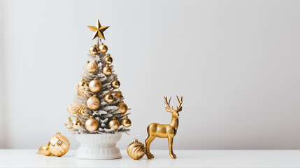 Christmas decorations on a white background