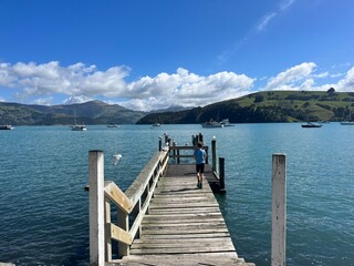 Fototapeta premium landscape in Akaroa, Christchurch, New Zealand