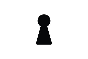 Black Keyhole simple icon, door key, safety, security, vector illustration on a white background - obrazy, fototapety, plakaty