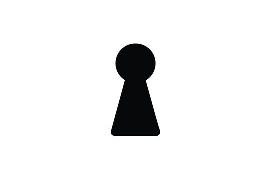 recommend clip art: Black Keyhole simple icon, door key, safety, security, vector illustration on a white background