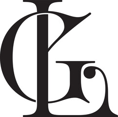 GL letter modern logo design - obrazy, fototapety, plakaty