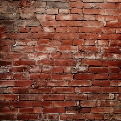 Old red brick wall background, wide panorama of masonry. - Generative AI