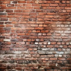 Old red brick wall background, wide panorama of masonry. - Generative AI
