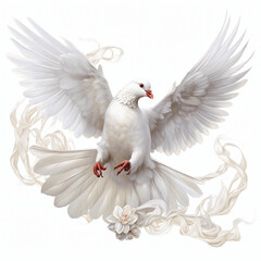Fototapeta premium Serene White Dove Illustration
