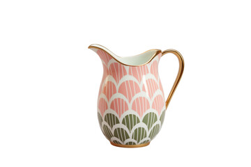 A Pink and Gold Fusion: A Harmonious Blend of Colors and Styles in a Decorative Pitcher