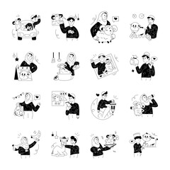 Obraz premium Pack of Eid ul Adha Sketchy Illustrations