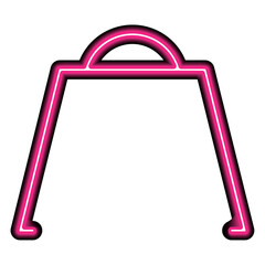 Colored shopping bag neon icon Vector illustration