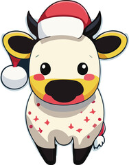 Cute Christmas Santa Highland Cow