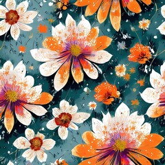 Spring Wallpaper seamless pattern with flowers