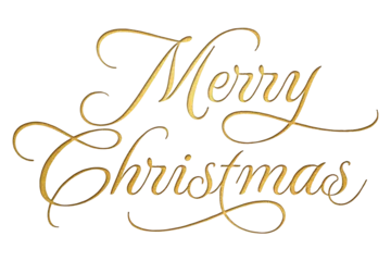 Fotobehang ‘Merry Christmas’ written in isolated paper cutout effect revealing golden background © HTGanzo