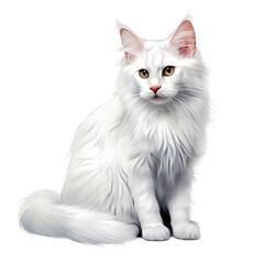 Fototapeta premium Turkish Angora cat png
