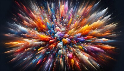 Horizontal image of a mesmerizing explosion of colors, filling the view.
