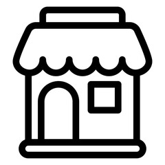 Shop Building black outline icon