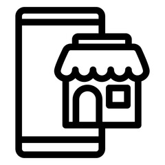 Mobile App black outline icon