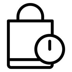 Timer Clock black outline icon