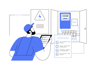Electrical inspection abstract concept vector illustration.