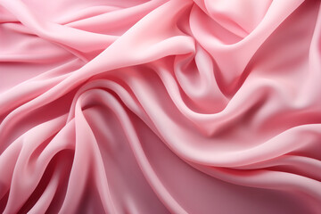 luxury pink silk or chiffon fabric with soft folds, texture textile background