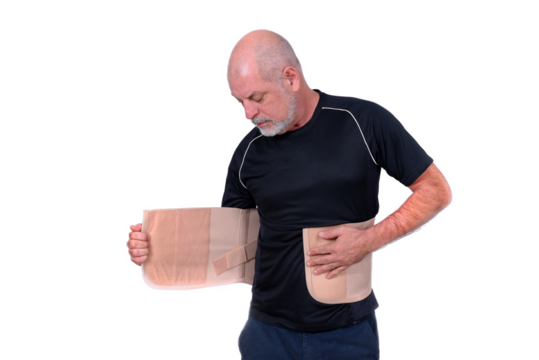 man wearing cervical spine protection brace brace herniated disc medicine physiotherapy