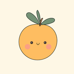 Fruit Cute Kawaii Character Retro Funny Silhouette Minimalist Doodle Symbol Element Icon Pattern Background