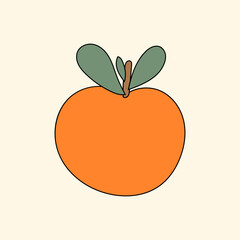 Fruit Cute Kawaii Character Retro Funny Silhouette Minimalist Doodle Symbol Element Icon Pattern Background