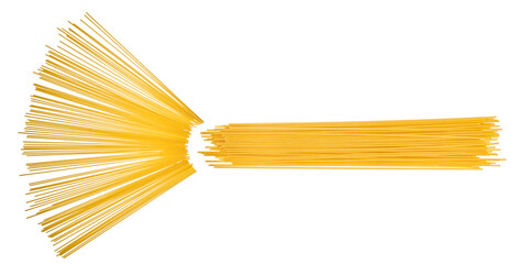 Bunch of spaghetti pasta isolated on white