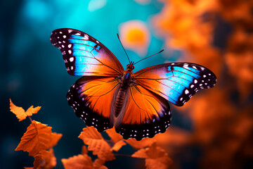 Close-up of a butterfly . Bright and detailed image.
