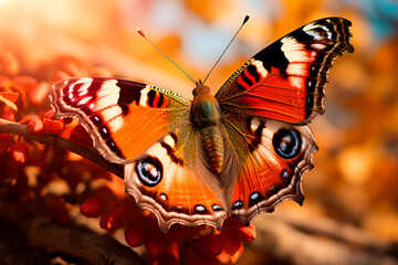 Close-up of a butterfly . Bright and detailed image.
