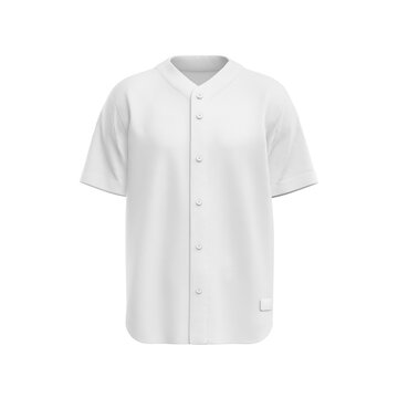 a image of a white baseball jersey shirt isolated on a white background