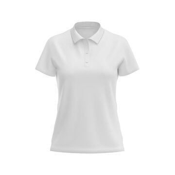 a image of a invisible mannequin with a woman polo shirt front view isolated on a white background