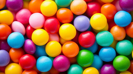 Fototapeta na wymiar Colorful Rainbow Skittles Candy Mix