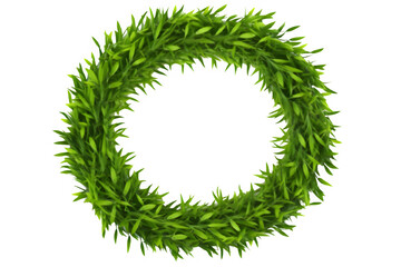 round grass frame isolated on white background ,generative ai