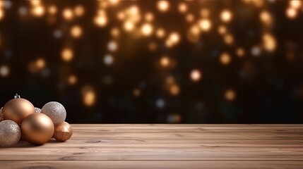 The Christmas Tree Graces a Wooden Floor in the Space