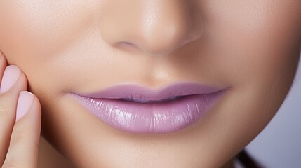 Obraz premium Well-Manicured Nails Complement Her Healthy Facial Skin