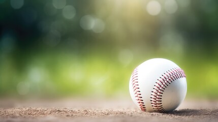 A baseball ball placed on natural grass. Baseball, sport concept