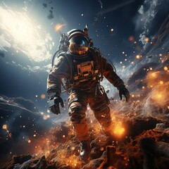 Astronaut in outer space. Ai generative
